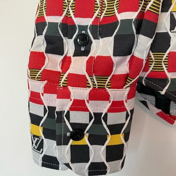 Louis Vuitton Virgil Abloh Shirt Amen Break LV Logo Button Up Mens Size XL Red - Picture 10 of 15